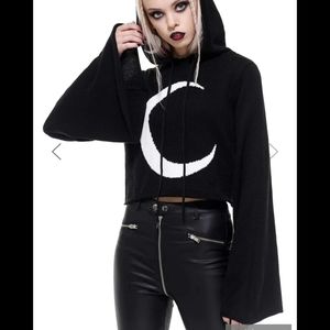 Killstar moon crop goth punk hoodie